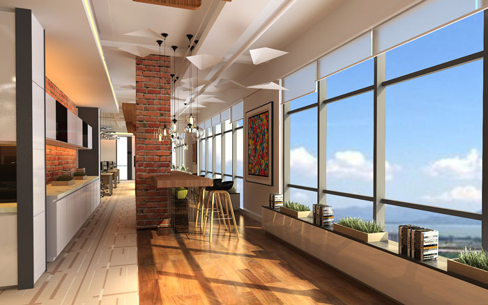 900平方电子商务办公室茶水间装修设计案例效果图