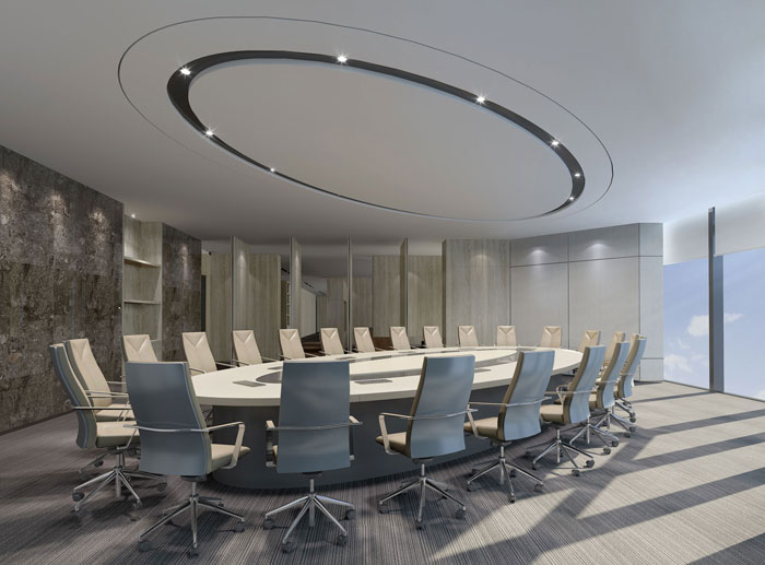 1420平方现代简约办公室会议室装修设计案例效果图