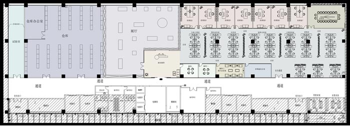 1400平方办公室平面设计图