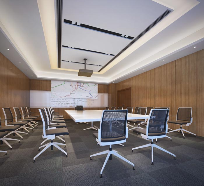 P2P金融公司办公室会议室装修设计案例效果图