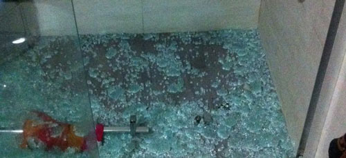 钢化玻璃碎裂效果图