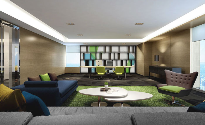 金融咨询服务公司总经理办公室装修设计案例效果图