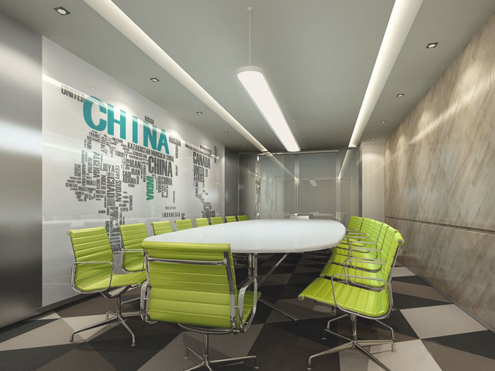 金融咨询服务公司办公室会议室装修设计案例效果图