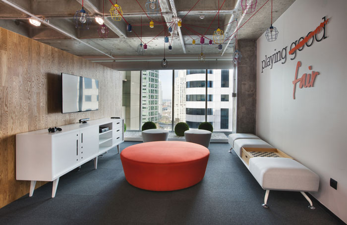 金融控股公司办公室休息区域装修设计案例效果图