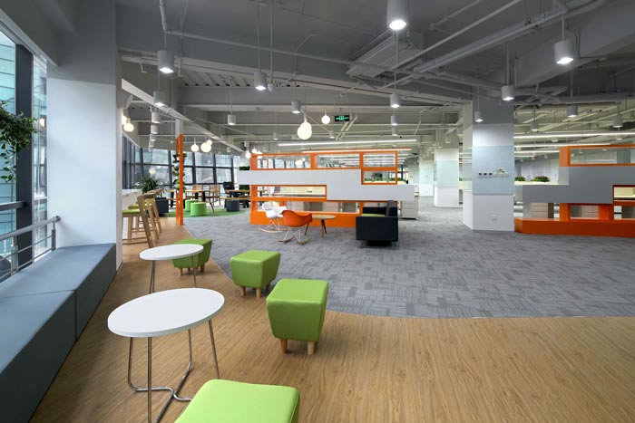互联网公司办公楼交流区装修设计效果图