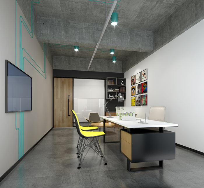通信科技公司主管办公室装修设计案例效果图