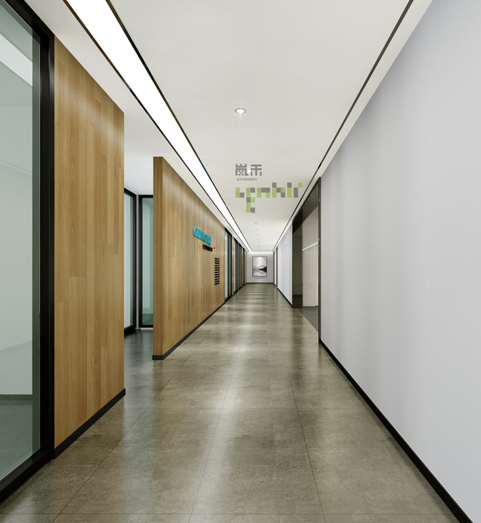 通信科技公司办公室走廊装修设计效果图
