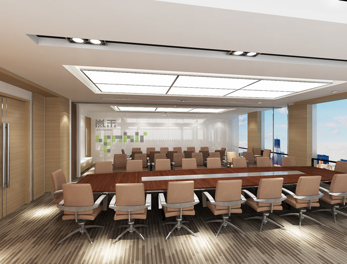 贵金属投资公司办公室会议室装修设计案例效果图