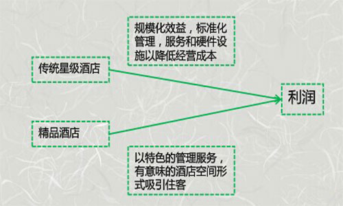 精品酒店与传统星级酒店的差异示意图