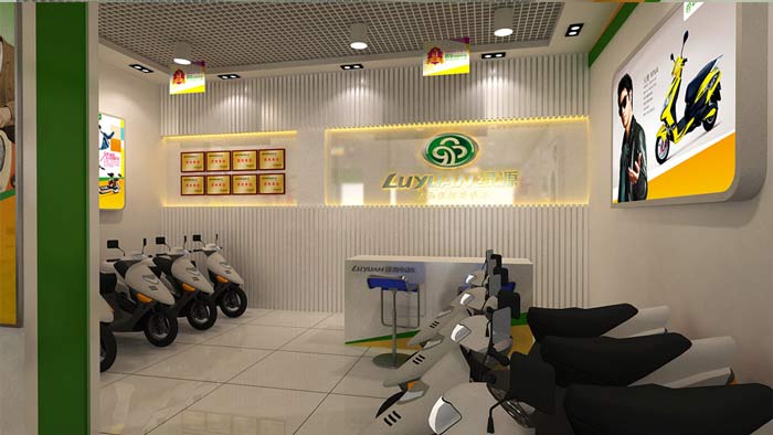 绿源电动车专卖店装修设计案例