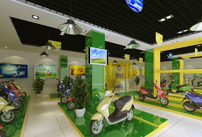 新日电动车展厅装修设计案例