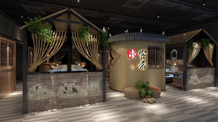 500平方特色餐厅装修设计效果图