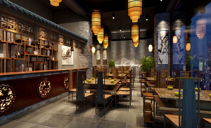 火锅店就餐区装修设计效果图