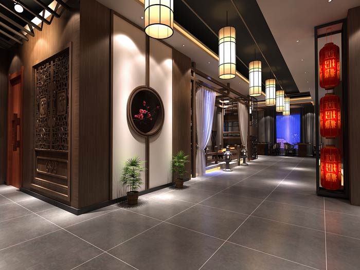 新中式火锅店装修设计效果图